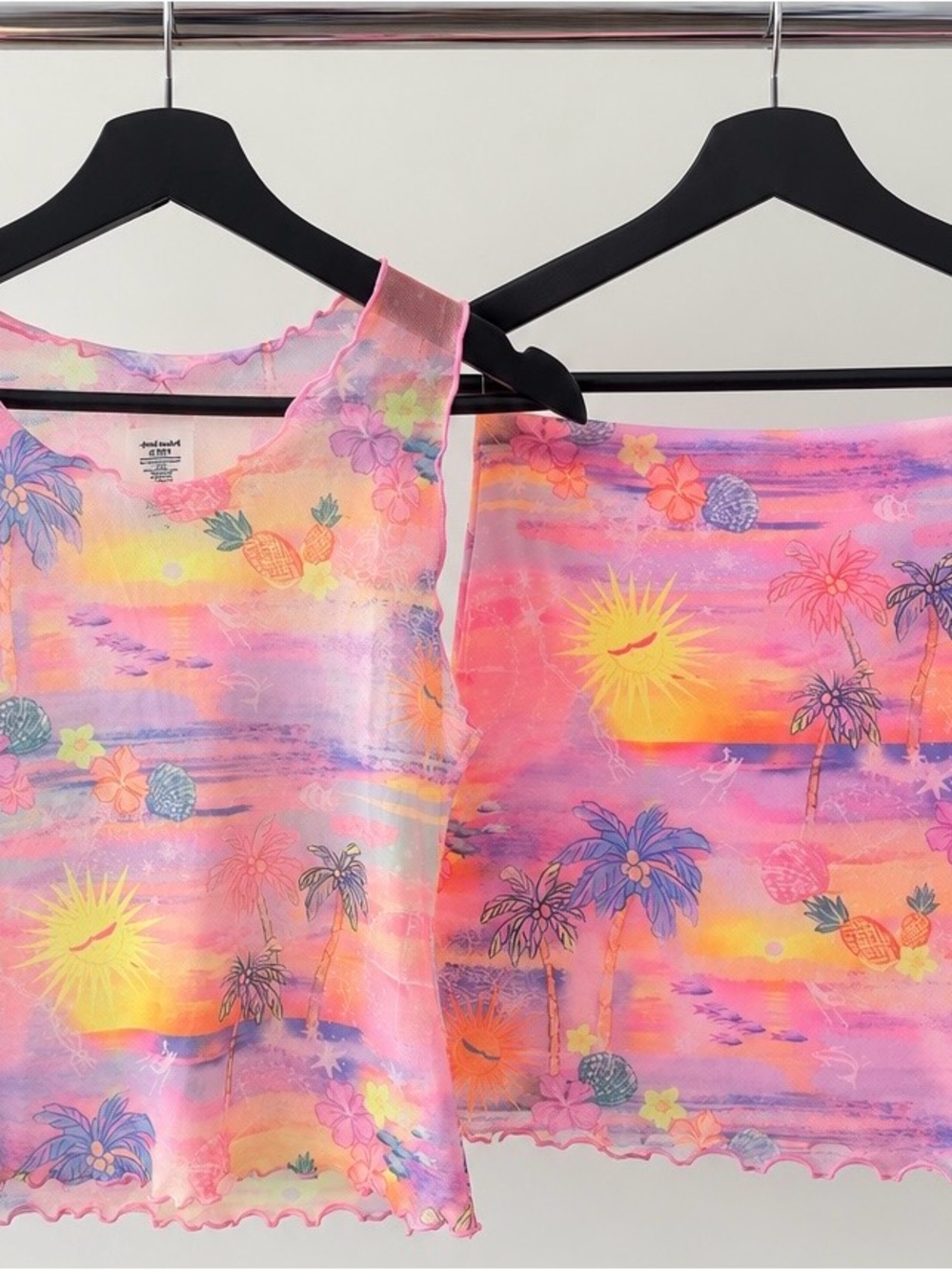 Kulani Kinis Chase The Sun Mesh Top & Mini Skirt Set